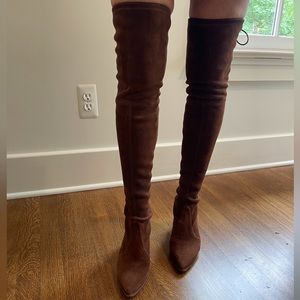 Walnut Suede Stuart Weizman THighland Boots - New in Box
